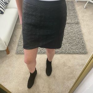 Black Faux Leather Skirt